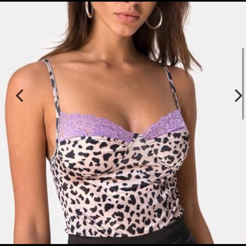 Leopard print, MOTEL silk, thong body suit!